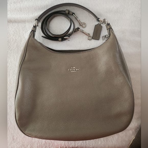 Coach Taupe Pebbled Leather Hobo Bag *EUC* - Picture 12 of 13